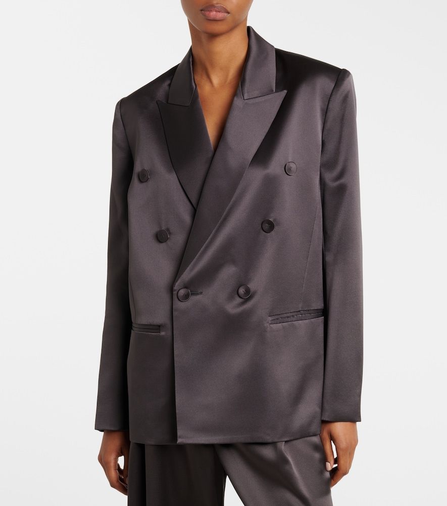 Double-breasted silk satin blazer - The Sei - Modalova