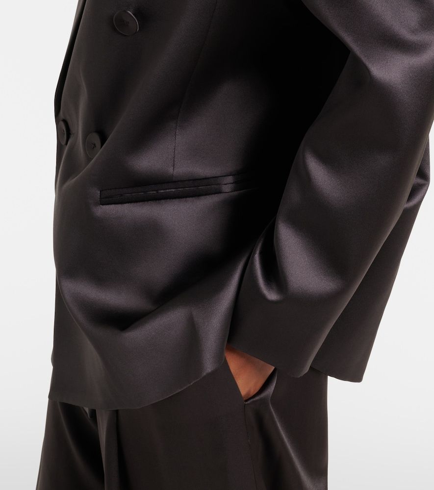 Double-breasted silk satin blazer - The Sei - Modalova