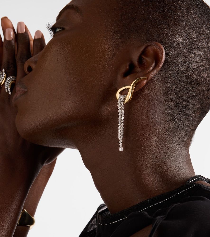 Orecchini Golden Strada in giallo e bianco 18kt con diamanti - Yeprem - Modalova