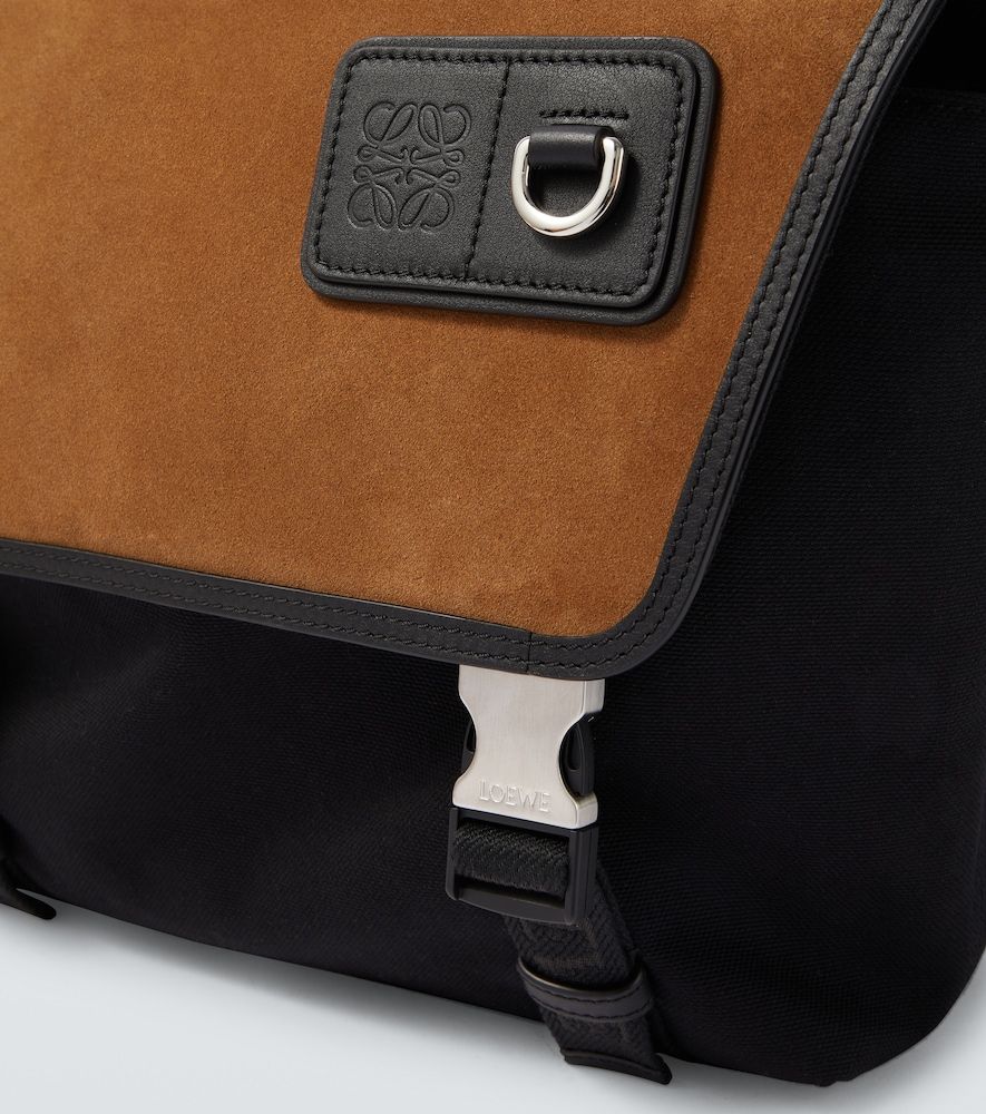Bolso cruzado Flex Medium de lona y ante - Loewe - Modalova