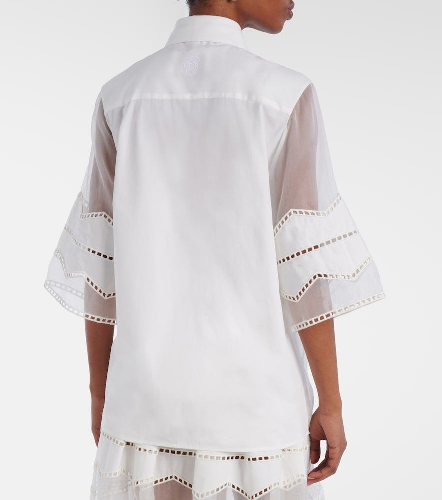 Tie-neck cotton and silk-blend blouse - Elie Saab - Modalova