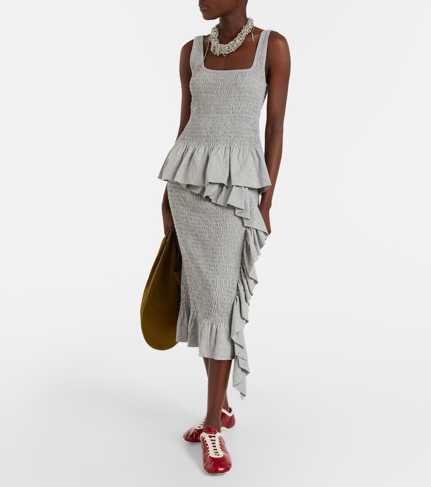 Gonna midi in cotone con volant - Dries Van Noten - Modalova