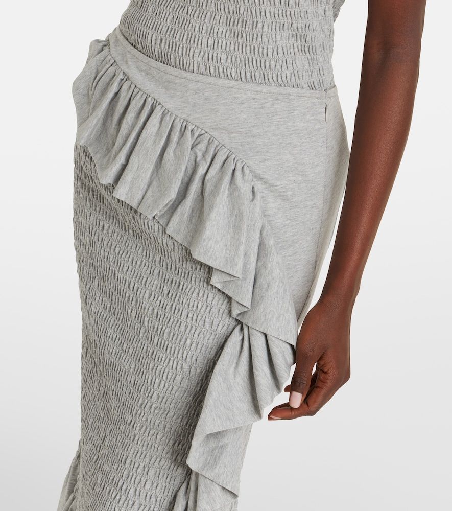 Falda midi de algodón fruncida con volantes - Dries Van Noten - Modalova