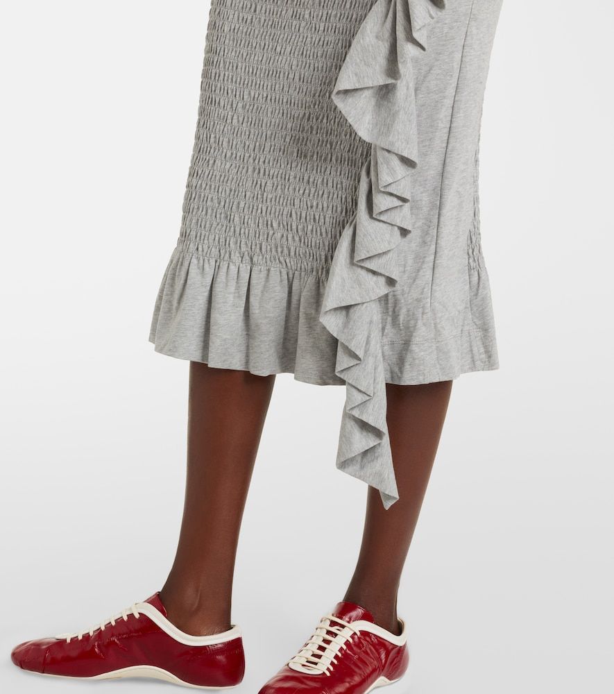 Gonna midi in cotone con volant - Dries Van Noten - Modalova