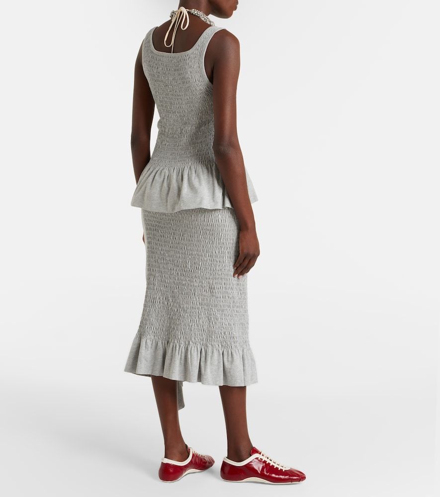 Gonna midi in cotone con volant - Dries Van Noten - Modalova