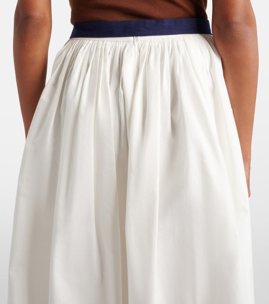 Gonna midi in cotone e lino con cintura - Prada - Modalova