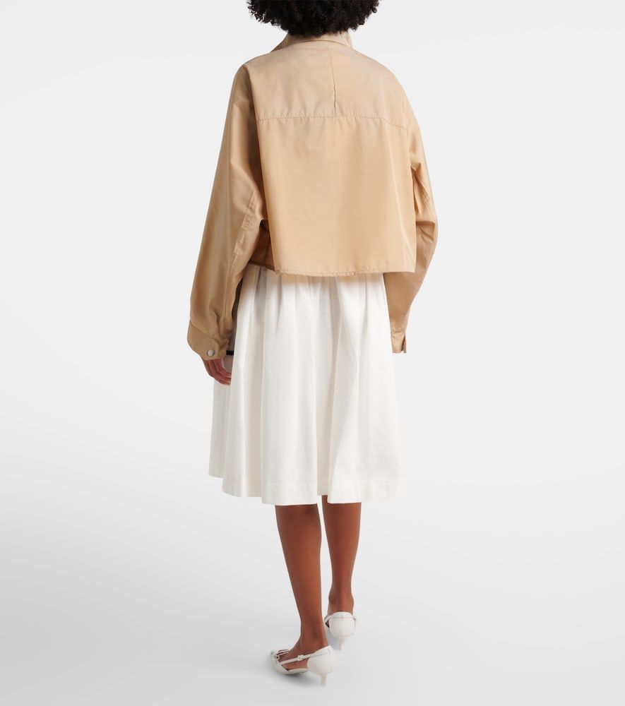 Gonna midi in cotone e lino con cintura - Prada - Modalova