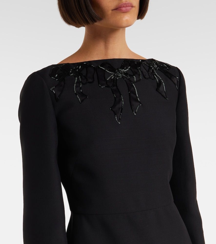 Vestido midi de lana y seda bordado - Valentino - Modalova