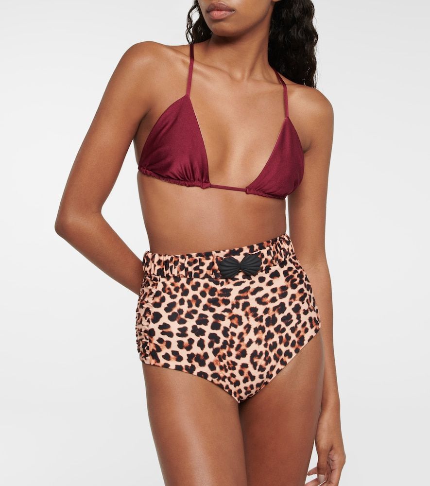 Braga de bikini de leopardo de tiro alto - Johanna Ortiz - Modalova
