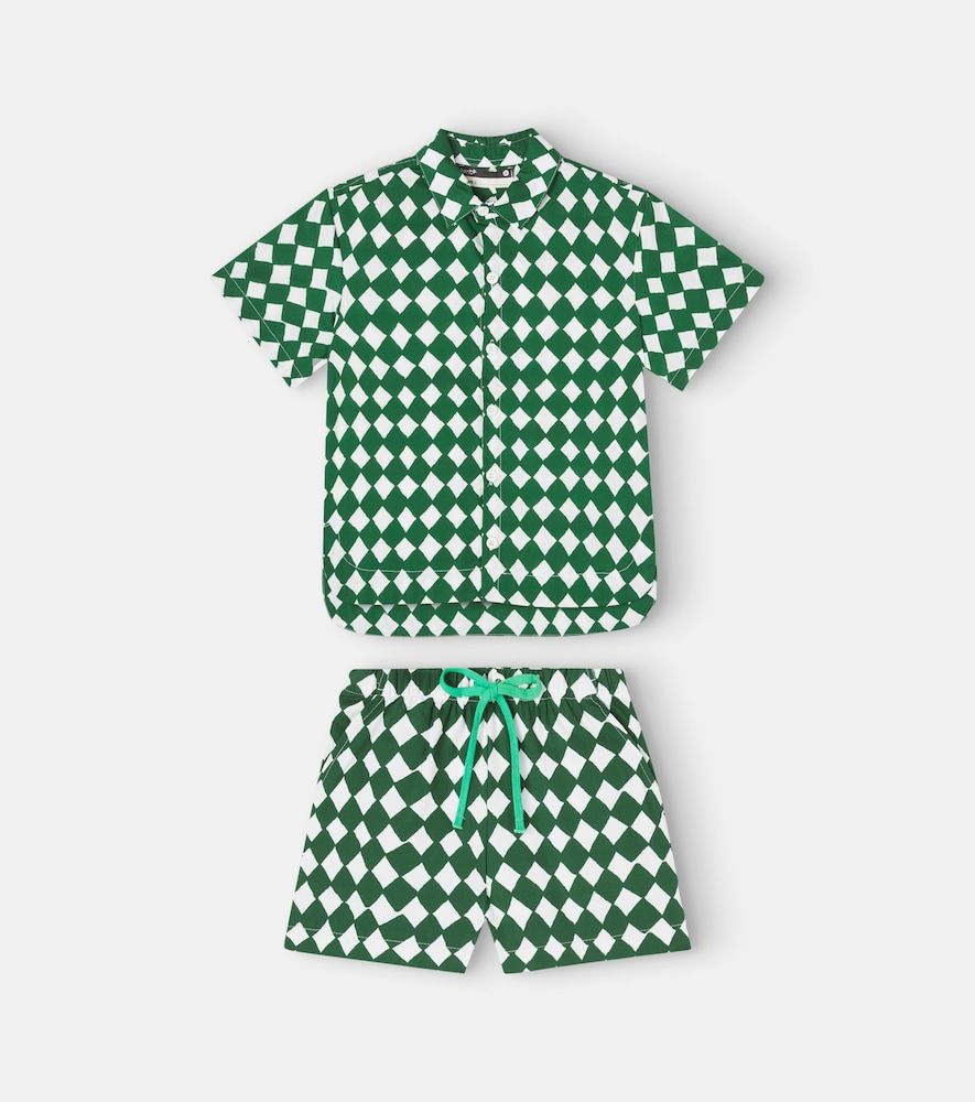 Fábula Set de camisa y shorts de algodón a cuadros - Fabula - Modalova