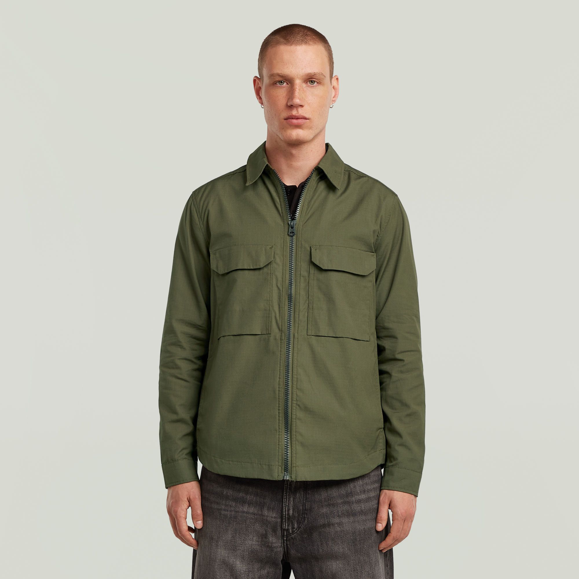 Zip Regular Overshirt - Green - Men - G-Star RAW - Modalova