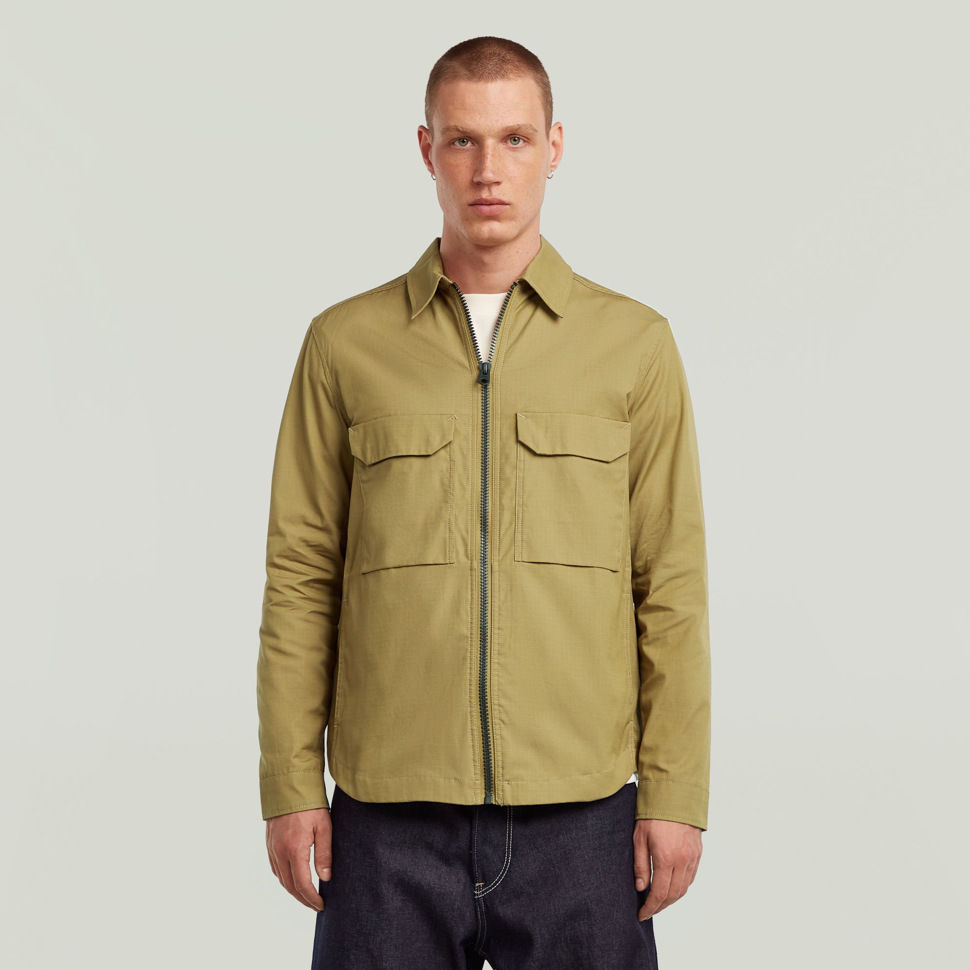 Zip Regular Overshirt - Green - Men - G-Star RAW - Modalova