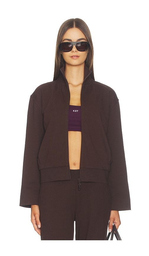 The Funnel Zip Sweatshirt in Brown. - size L (also in M, S, XS) - 437 - Modalova