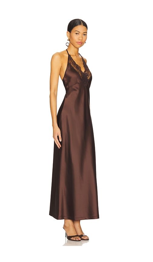 Blair Halter Dress in Chocolate. - size L (also in M, S, XS) - 4th & Reckless - Modalova