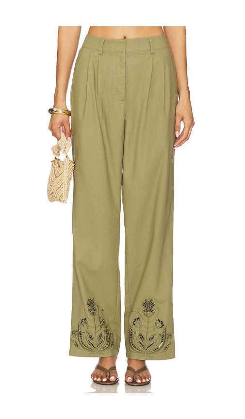 Tyra Trousers in Army. - size L (also in M, S, XS) - 4th & Reckless - Modalova