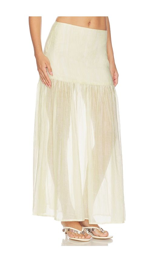 Saya Semi Sheer Maxi Skirt in Nude. - size L (also in M, S, XL, XS) - 4th & Reckless - Modalova