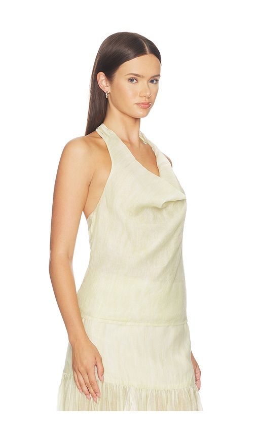 Saya Semi Sheer Halter Top in Nude. - size L (also in M, S, XL, XS) - 4th & Reckless - Modalova