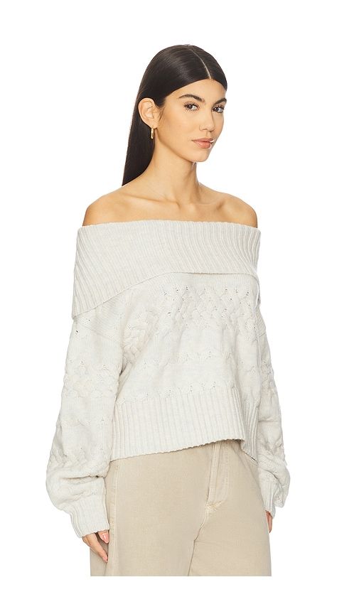 Maureen Mixed Cable Cowl Neck Pullover in Ivory. - size M (also in S, XS) - 525 America - Modalova