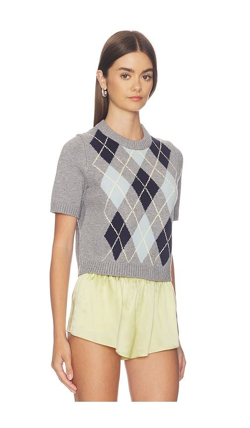 Veronika Argyle Sweater Tee in Grey. - size L (also in M, S, XL, XS) - 525 America - Modalova