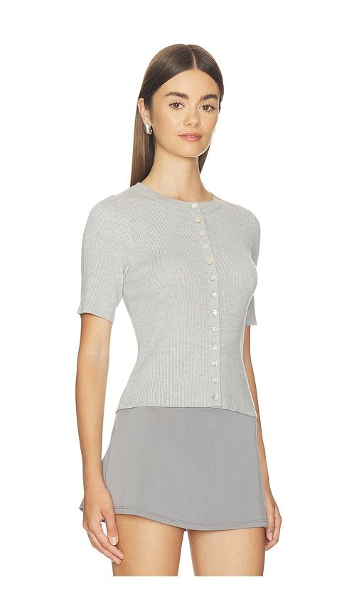 Georgie Elbow Sleeve Button Down Cardigan in Grey. - size L (also in M, S, XS) - 525 America - Modalova