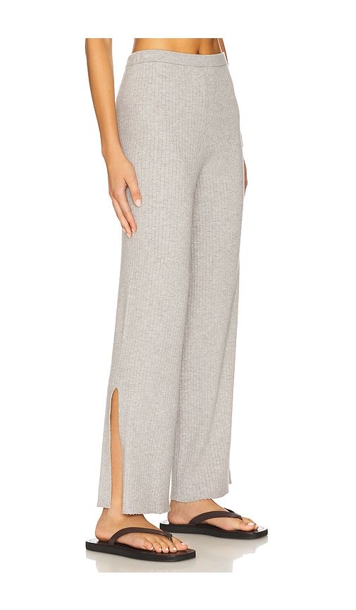 Milo Wide Leg Rib Pant in Light Grey. - size L (also in M, S, XL, XS) - 525 America - Modalova