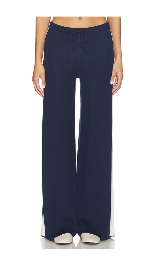 Merritt Drawstring Striped Wide Leg Pant in Navy,White. - size L (also in M, S, XS) - 525 America - Modalova