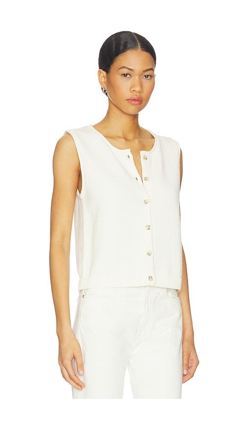 Marianna Rolled Edge Button Front Vest in Ivory. - size L (also in S, XL, XS) - 525 America - Modalova