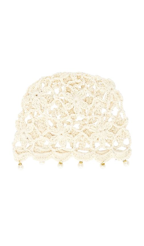 Cotton Crochet Hat With Bead Detailing in Neutral - 8 Other Reasons - Modalova