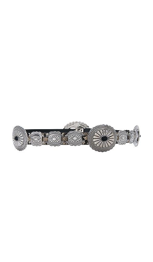 Snakeskin Belt With Ornate Silver Conchos And Stone Buckle in Beige - 8 Other Reasons - Modalova