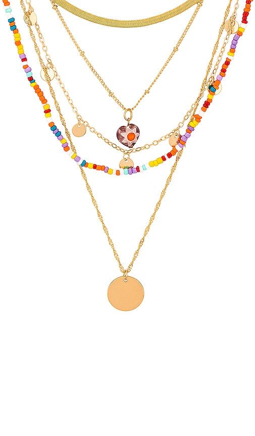 Beaded Layered Necklace in Metallic - 8 Other Reasons - Modalova