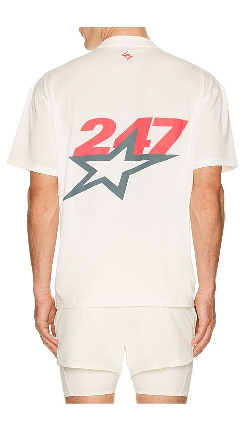 Team Star Print Oversized T-Shirt in White. - size L (also in M, XL/1X) - 247 - Modalova