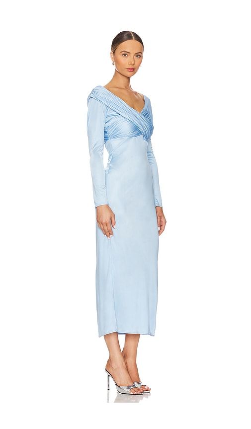 Long Sleeve Draped Jersey Dress in Blue. - size 0 (also in 10) - Alejandra Alonso Rojas - Modalova
