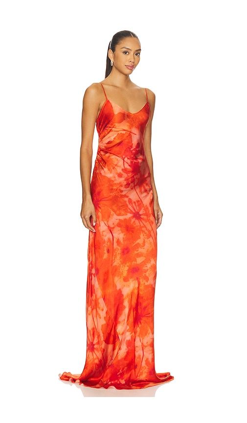 Ruched Slip Gown in Red. - size 0 (also in 4) - Alejandra Alonso Rojas - Modalova