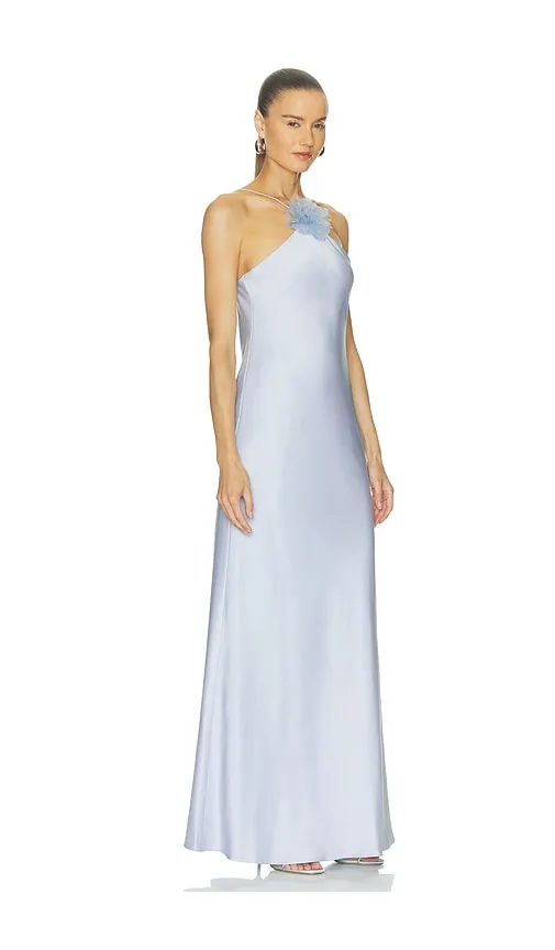 Halter Slip Gown With Flower in Baby Blue. - size 0 (also in 2, 4, 6) - Alejandra Alonso Rojas - Modalova