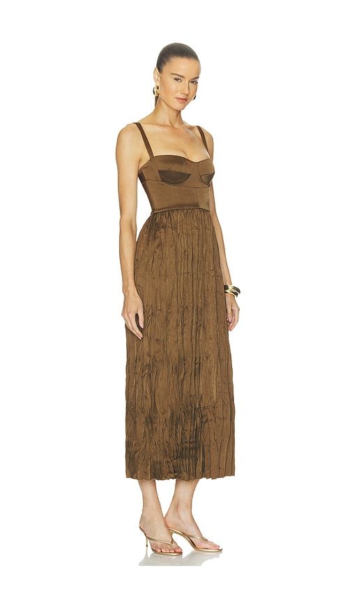 Pleated Bustier Dress in Brown. - size 0 (also in 2, 4, 6) - Alejandra Alonso Rojas - Modalova