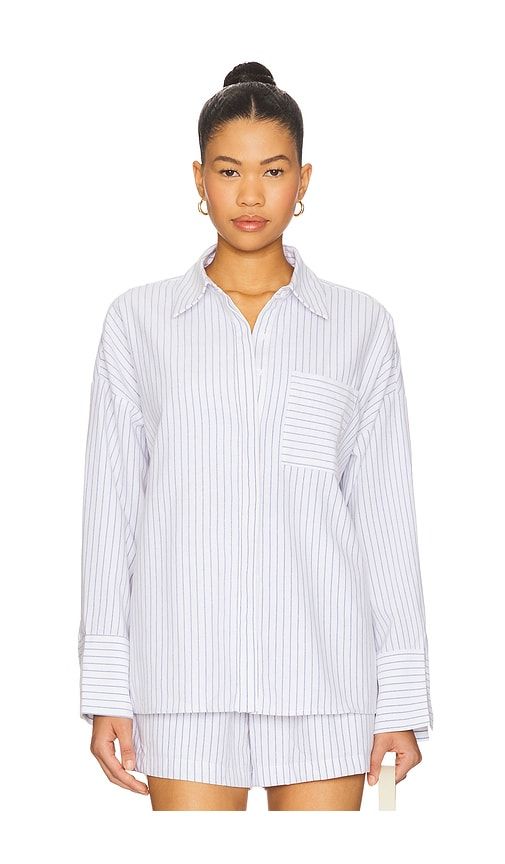 Alice Button Down Top in White,Blue. - size M (also in XS) - ALL THE WAYS - Modalova