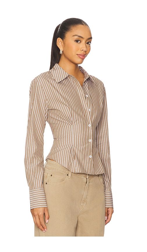 Ellie Button Up Top in Brown. - size M (also in S, XS, XXS) - ALL THE WAYS - Modalova