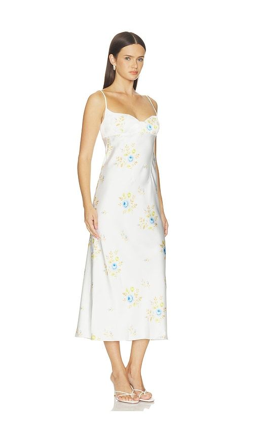 Gloria Midi Dress With New Sculpted Bodice in White. - size L (also in M, S) - Anna October - Modalova