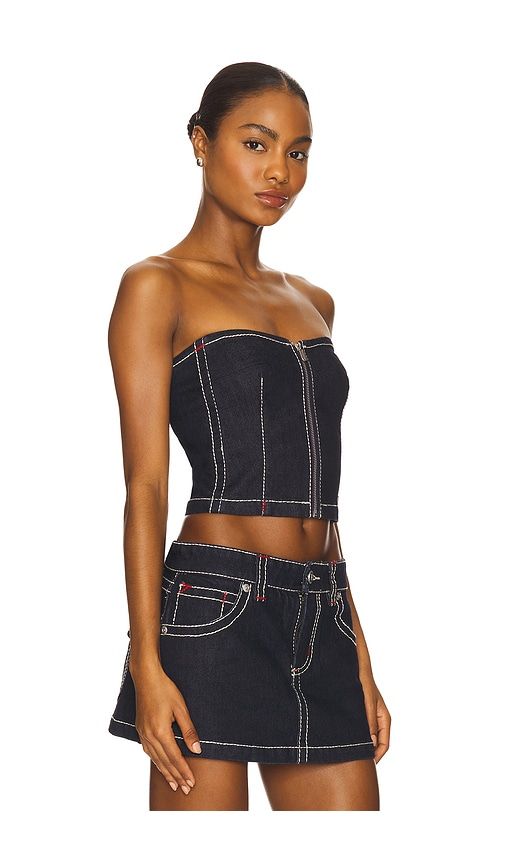 Cameron Denim Bustier in Navy. - size L (also in M, S) - Abrand - Modalova
