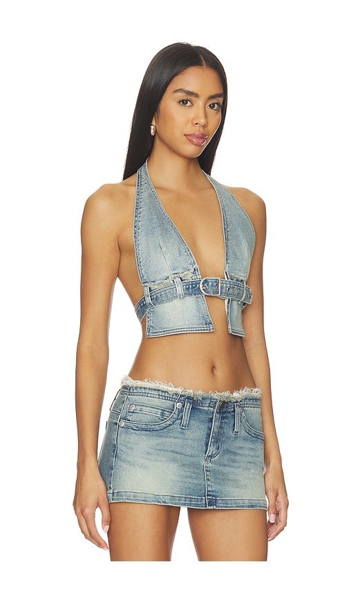 Halter Belt Top in Blue. - size L (also in M, S, XS, XXL, XXS) - Abrand - Modalova