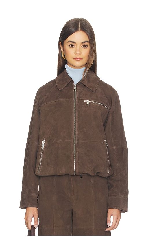 Alex Suede Bomber Jacket in Brown. - size XL (also in XS) - ALIGNE - Modalova