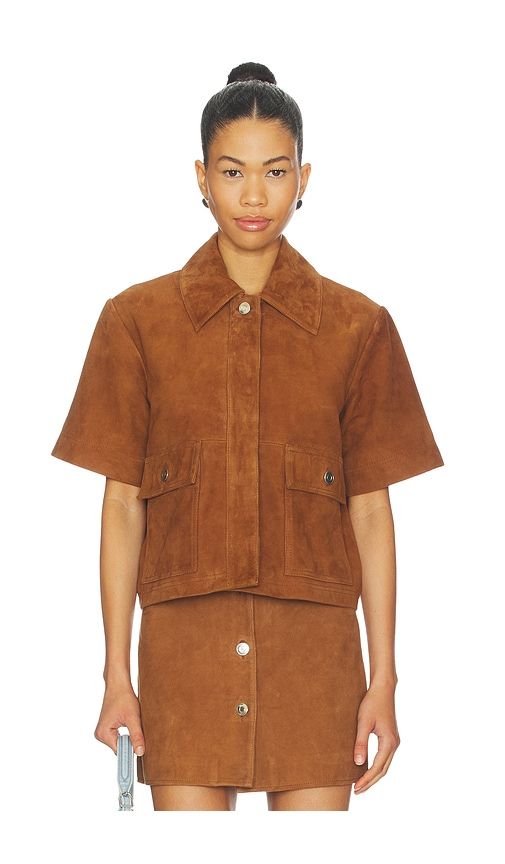 Jane Suede Shirt in Brown. - size L (also in M, XS) - ALIGNE - Modalova