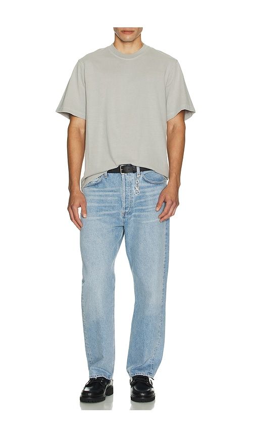 Asha Mock Neck Tee in Grey. - size L (also in M, S, XL/1X) - AGOLDE - Modalova
