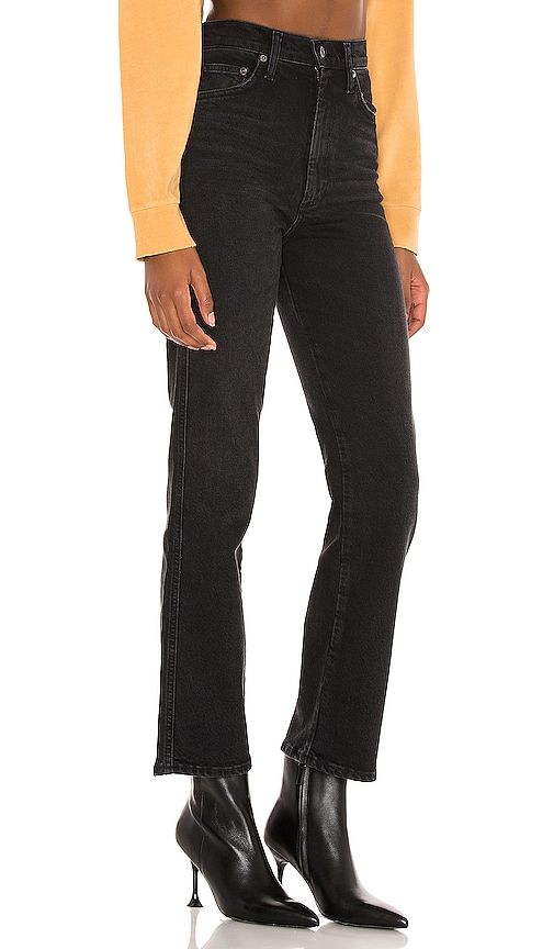 Pinch Waist High Rise Kick Flare Jeans in Black. - size 31 (also in 32, 33, 34) - AGOLDE - Modalova