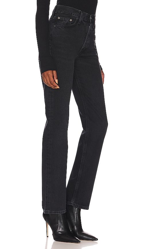 Lana Mid Rise Straight Jeans in Black. - size 32 (also in 33, 34) - AGOLDE - Modalova