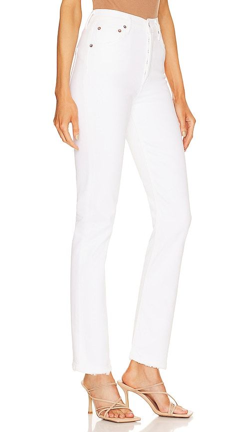 Riley Long High Rise Straight Jeans in White. - size 32 (also in 33) - AGOLDE - Modalova