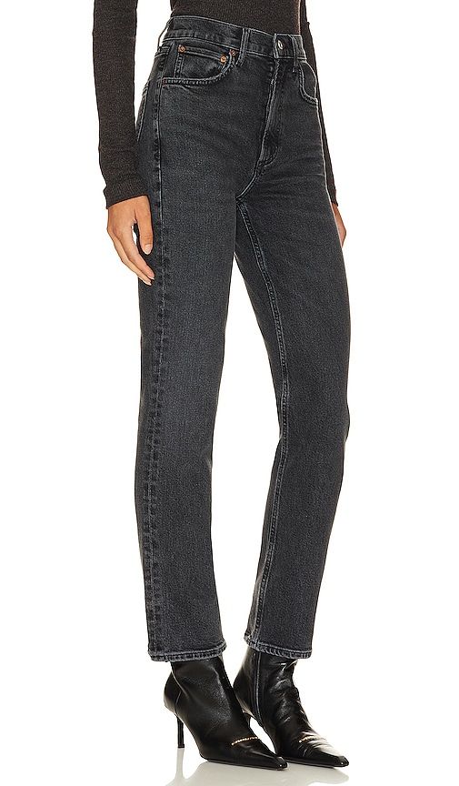 High Rise Stovepipe Jeans in Black. - size 23 (also in 24, 25, 26, 27, 28, 30, 31, 32, 33, 34) - AGOLDE - Modalova