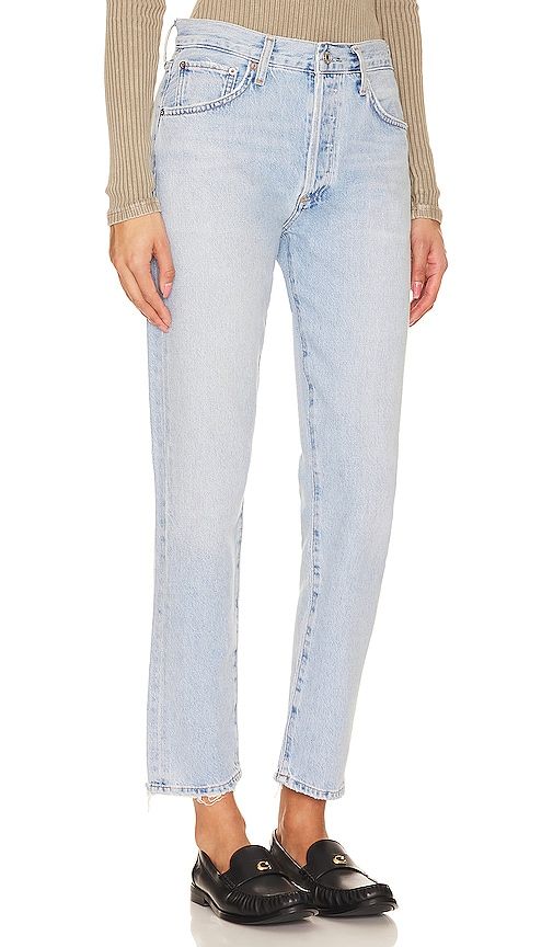 Austin Mid Rise Tapered Slim Jeans in Denim-Light. - size 32 (also in 33) - AGOLDE - Modalova