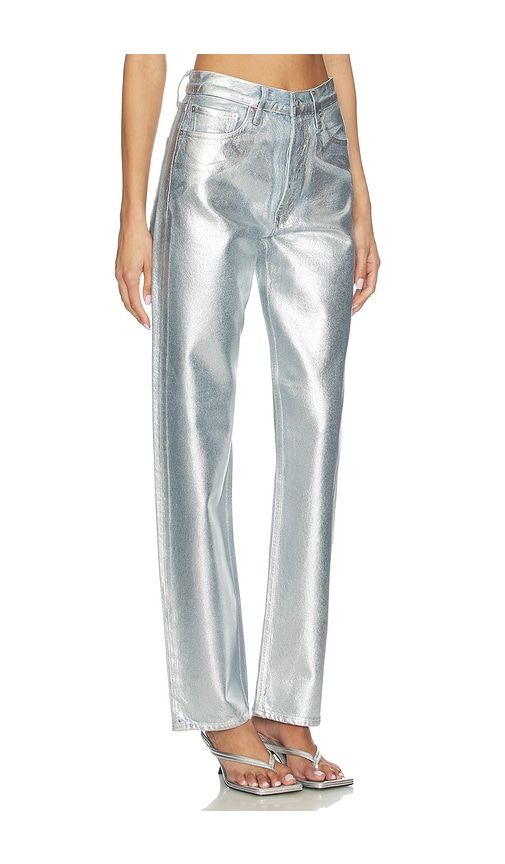 S Mid Rise Loose Fit Jeans in Metallic Silver. - size 23 (also in 24, 26, 27, 29, 33) - AGOLDE - Modalova