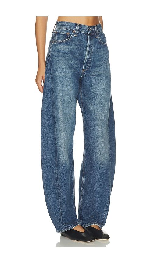 Luna Pieced Jean in Blue. - size 23 (also in 24, 25, 26, 27, 28, 29, 30, 31, 32, 33, 34) - AGOLDE - Modalova